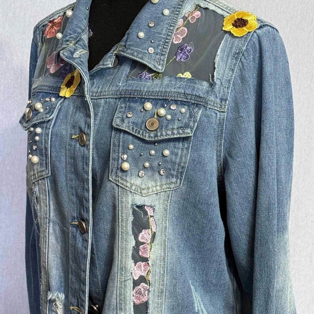 Window Pane Denim Jacket - Picture 4 of 6